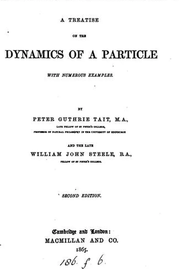 Capa de A treatise on the dynamics of a particle, by P.G. Tait and W.J. Steele