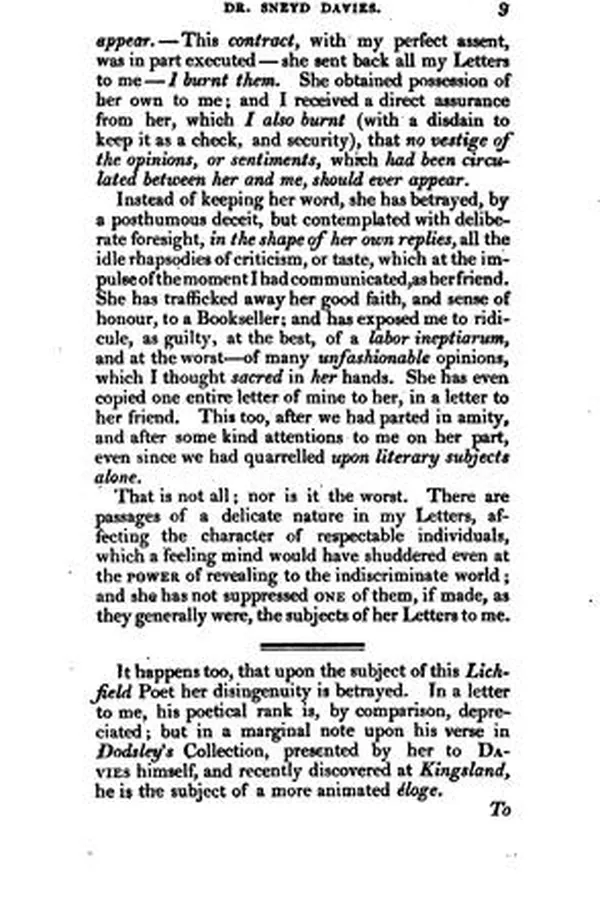 Capa de Biographical memoirs of the rev. Sneyd Davies, in a letter to mr. Nichols