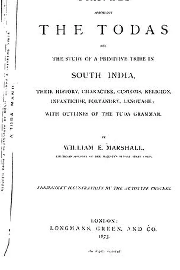 Capa de A Phrenologist Amongst the Todas, Or, The Study of a Primitive Tribe in South India: History ...