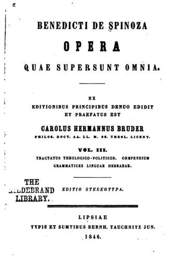 Capa de Benedicti de Spinoza Opera quae supersunt omnia