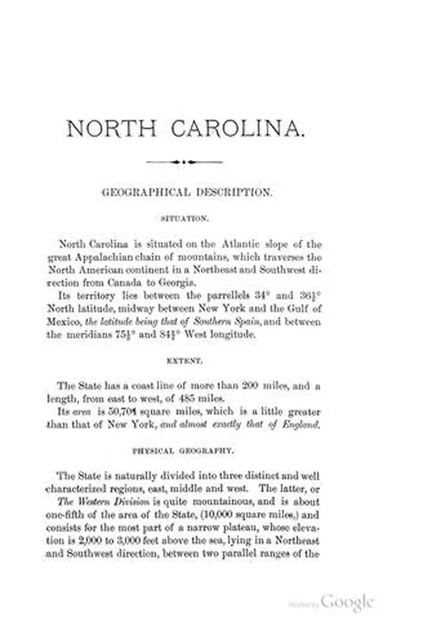 Capa de Appendix to the Report of the Geological Survey of North Carolina, 1873: Being a Brief Abstract ...