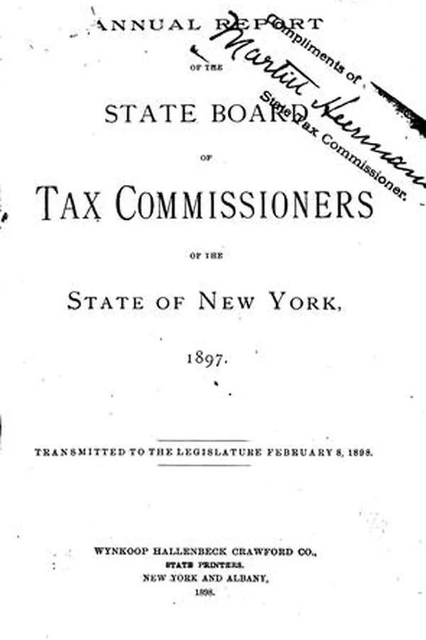 Capa de Annual Report of the State Board of Tax Commissioners of the State of New York