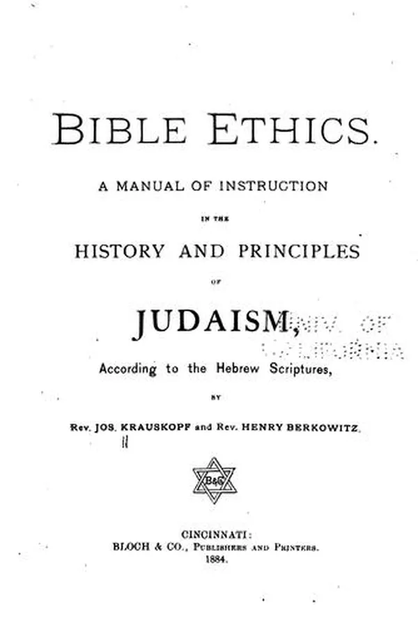 Capa de Bible Ethics: A Manual of Instruction in the History and Principles of ...