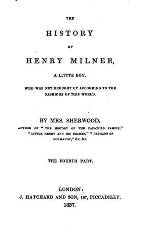 Capa de The history of Henry Milner, a little boy