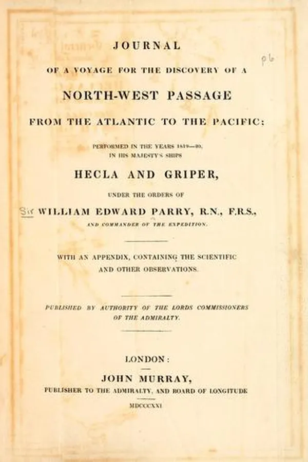 Capa de Journal of a voyage for the discovery of a north-west passage from the Atlantic to the Pacific