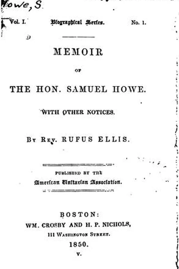 Capa de Memoir of the Hon. Samuel Howe: With Other Notices
