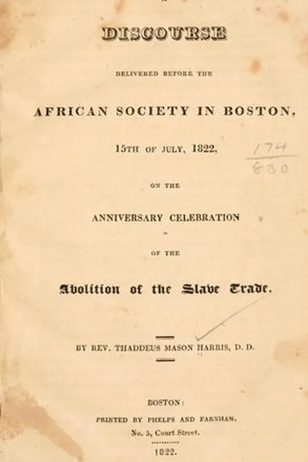 Capa de A discourse delivered before the African society in Boston, 15th of July, 1822