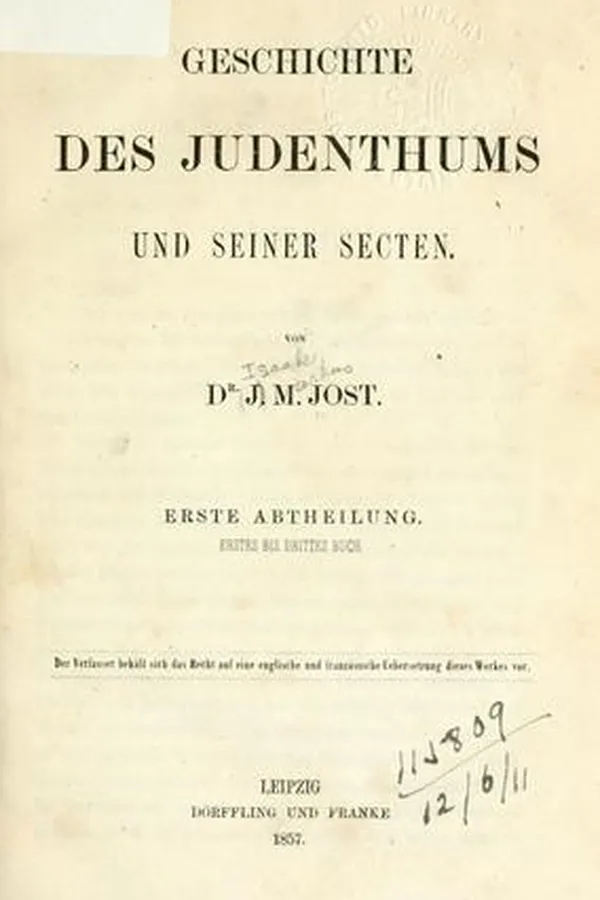 Capa de Geschichte des Judenthums und seiner Secten