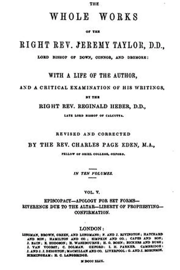 Capa de The Whole Works of the Right Rev. Jeremy Taylor ...