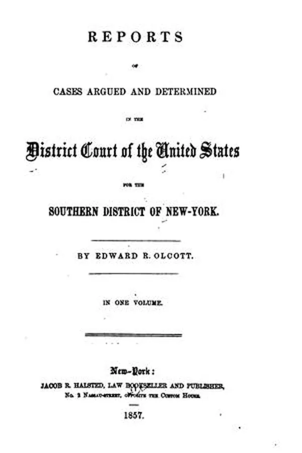 Capa de Reports of Cases Argued and Determined in the District Court of the United ..