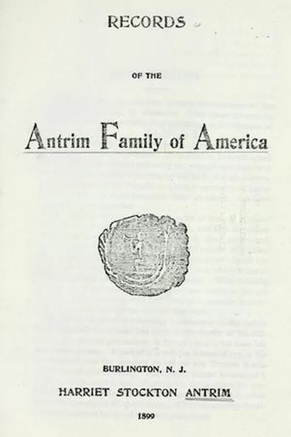 Capa de Records of the Antrim family of America