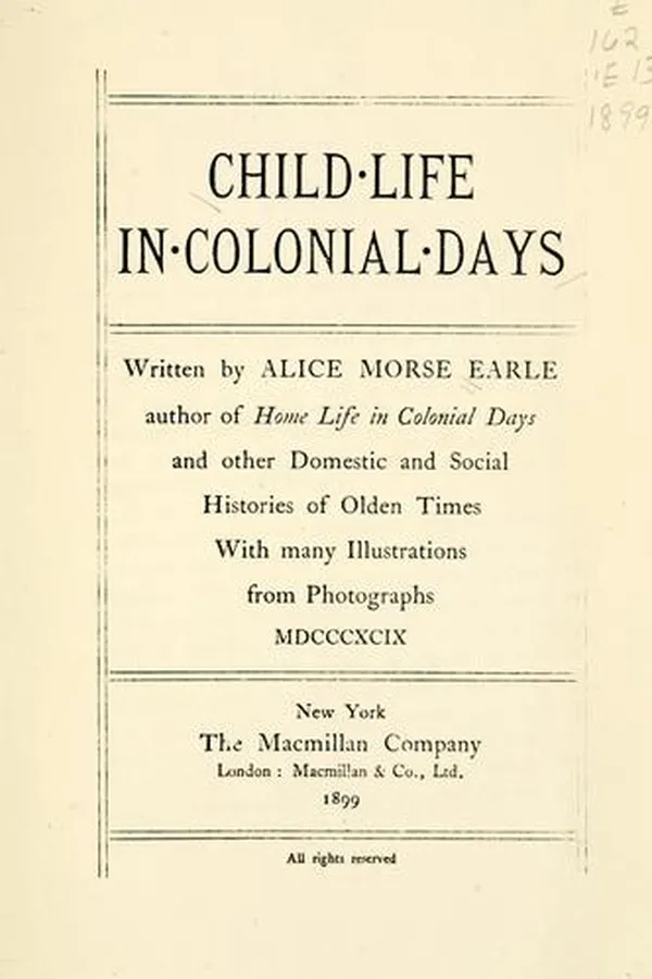 Capa de Child life in colonial days / written by Alice Morse Earle
