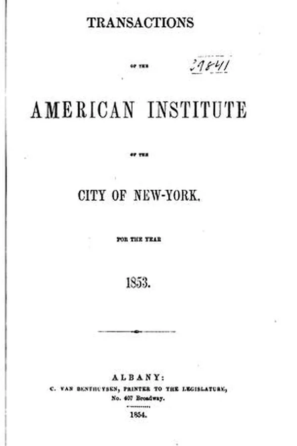 Capa de Annual Report of the American Institute of the City of New York