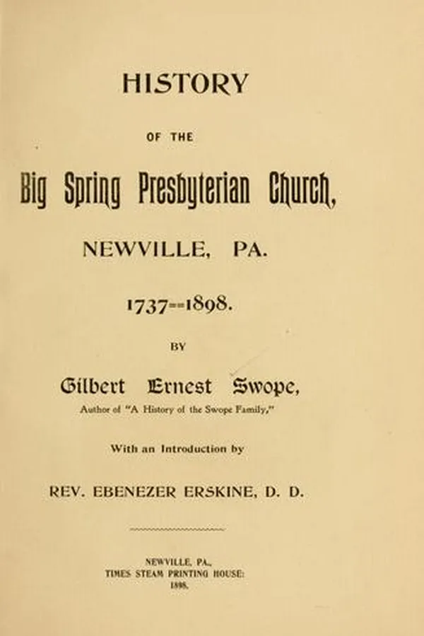 Capa de History of the Big Spring Presbyterian Church, Newville, Pa