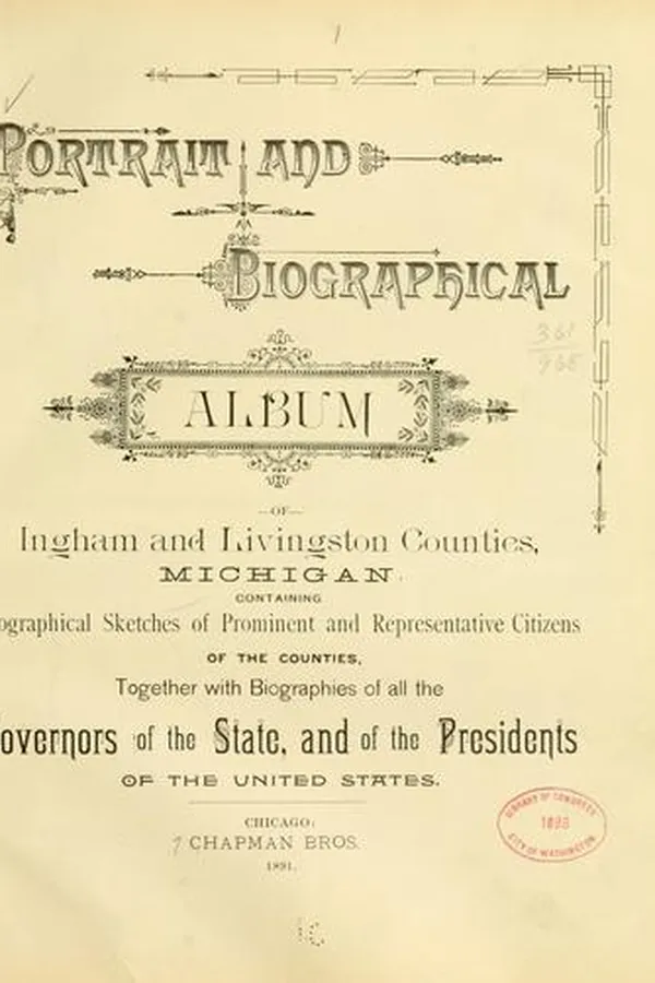 Capa de Portrait and biographical album of Ingham and Livingston counties, Michigan