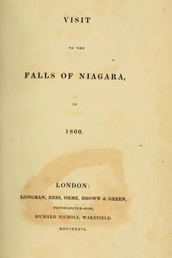 Capa de Visit to the falls of Niagara in 1800