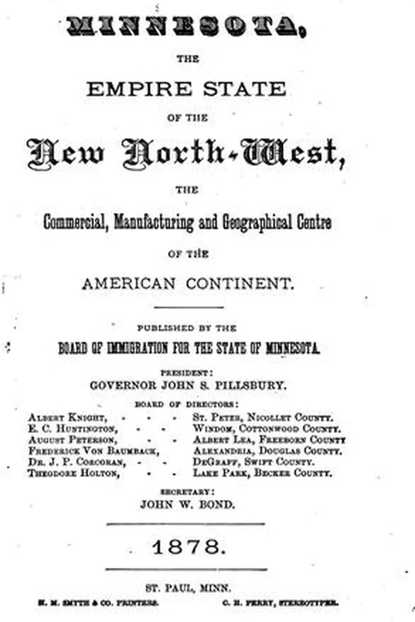 Capa de Minnesota, the empire state of the new North-west, the commercial, manufacturing and geographical centre of the American continent