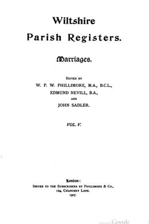 Capa de Wiltshire parish registers