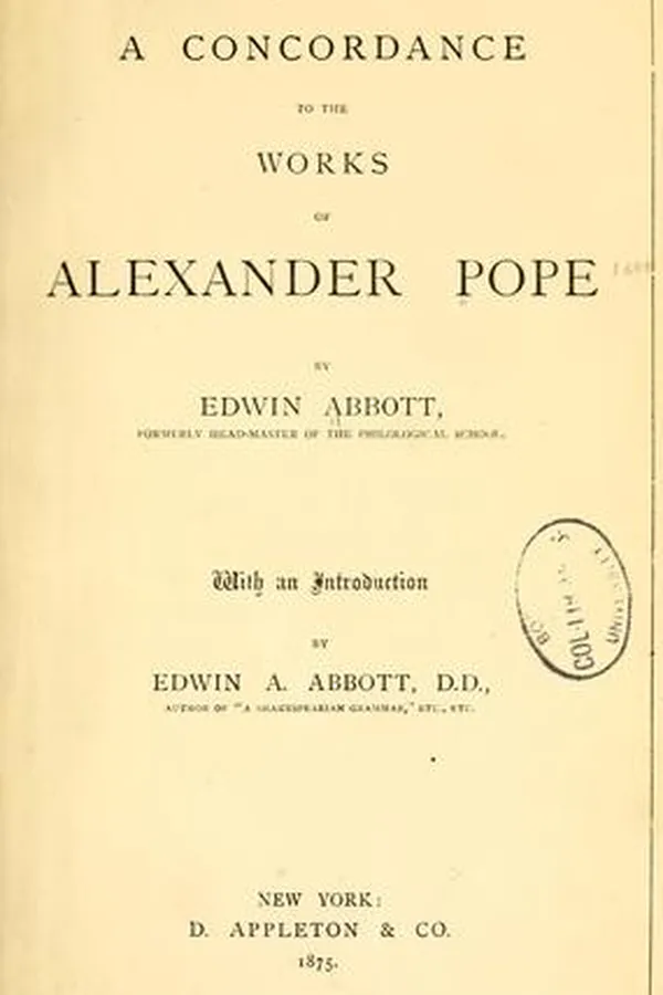 Capa de A concordance to the works of Alexander Pope