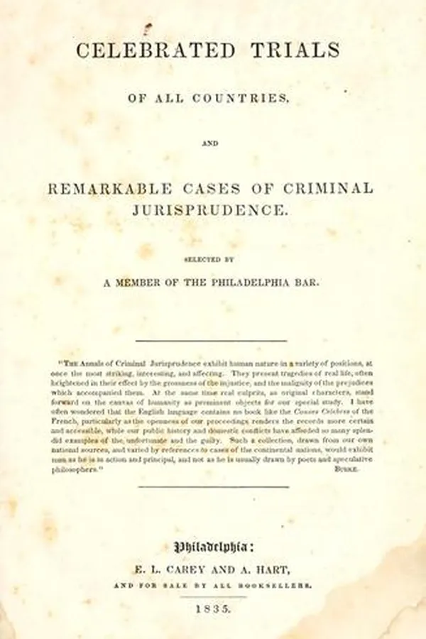 Capa de Celebrated trials of all countries : and remarkable cases of criminal jurisprudence