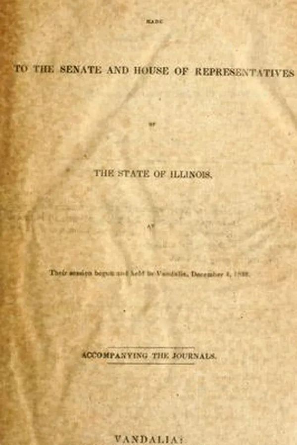 Capa de Reports made to the Senate and House of Representatives of the state of Illinois