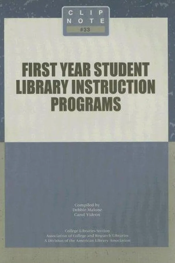 Capa de First year student library instruction programs
