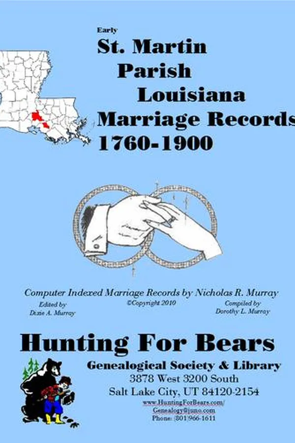Capa de Early St. Martin Parish Louisiana Marriage Records 1760-1900