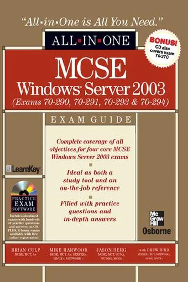 Capa de MCSE Windows® Server 2003 All-in-One Exam Guide (Exams 70-290, 70-291, 70-293 & 70-294)