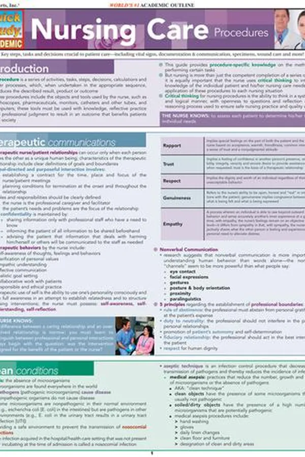 Capa de QuickStudy - Nursing Care Procedures