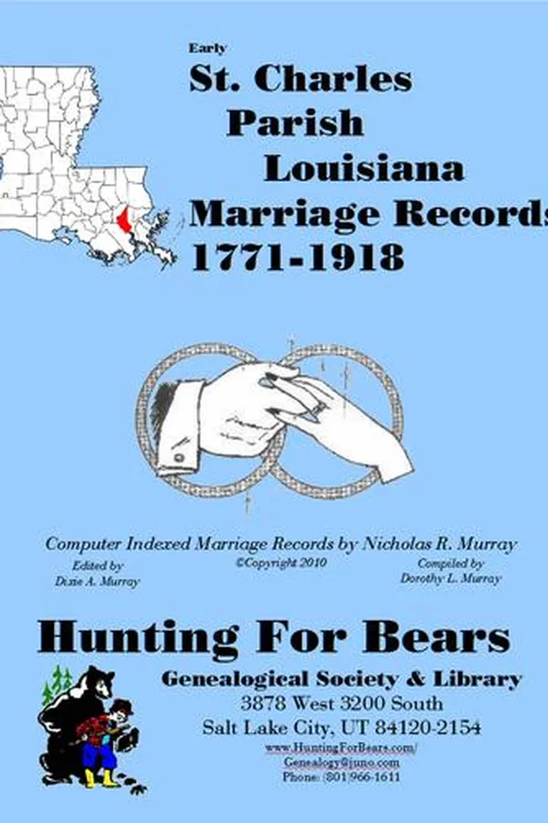 Capa de St. Charles Parish Louisiana Marriage Records 1771-1918