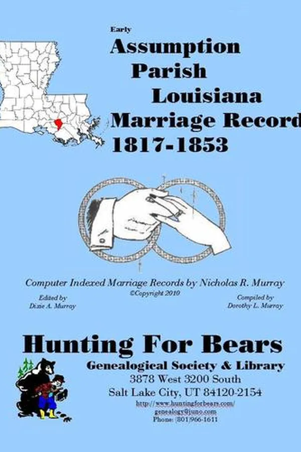 Capa de Assumption Parish Louisiana Marriage Records 1817-1853