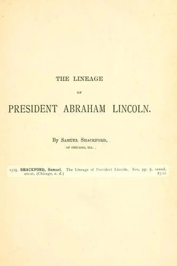 Capa de The lineage of President Abraham Lincoln