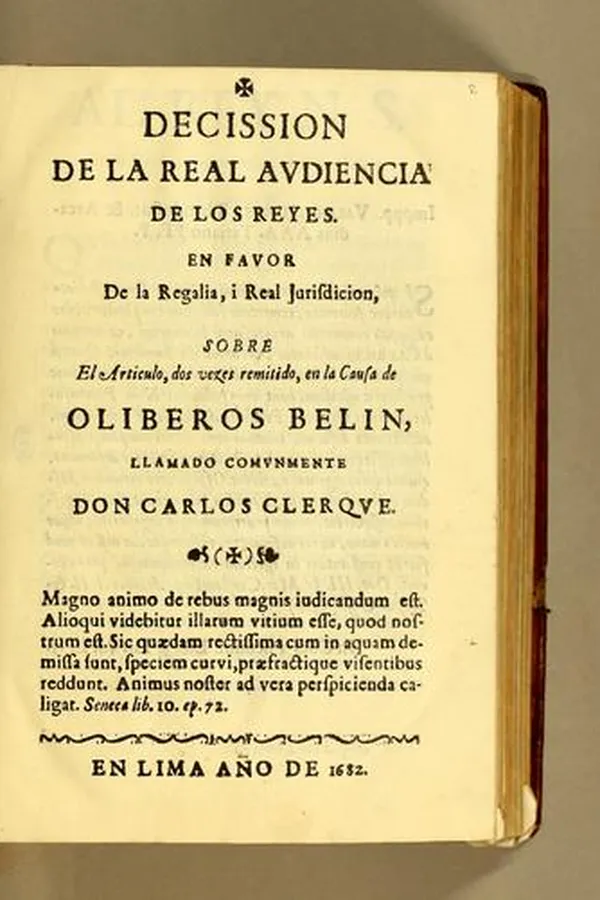Capa de Decission de la Real Audiencia de los Reyes. En favor de la regalia, i real jurisdicion