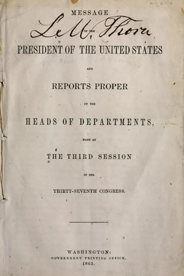 Capa de Message of the President of the United States