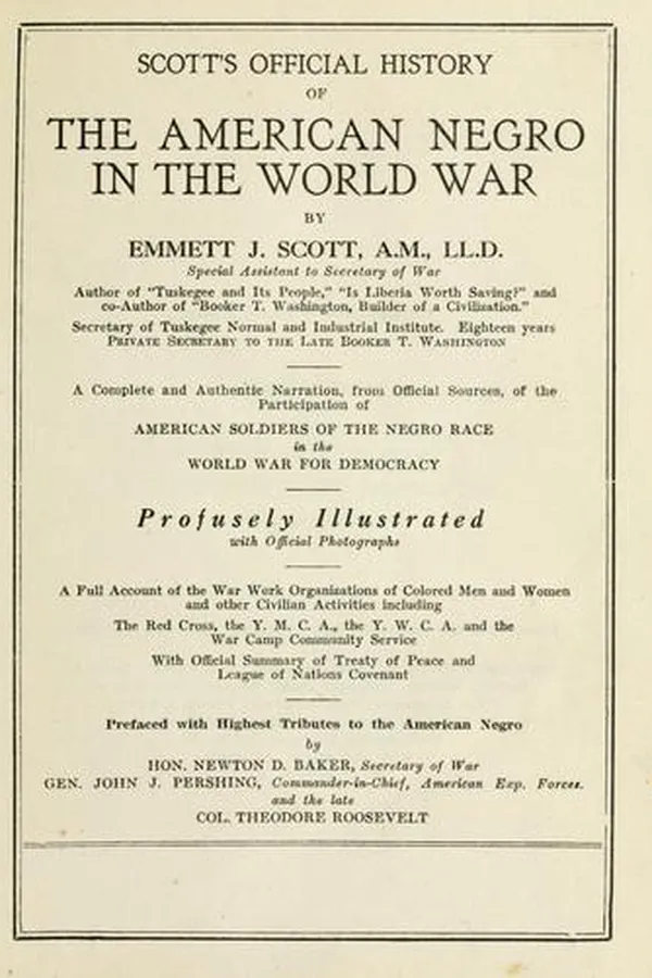 Capa de Scott's official history of the American Negro in the World War