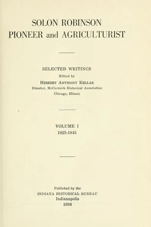 Capa de Solon Robinson, pioneer and agriculturist