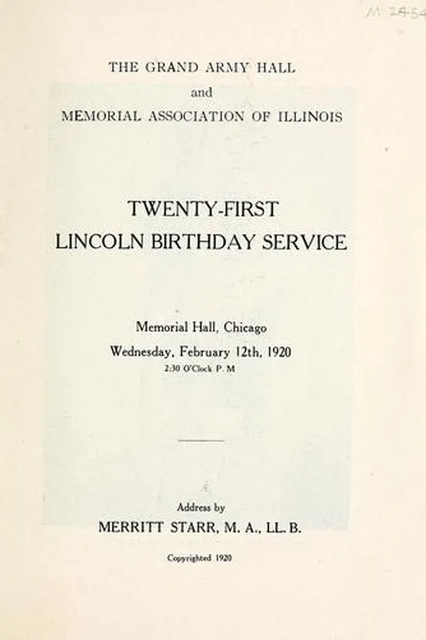Capa de Twenty-first Lincoln birthday service