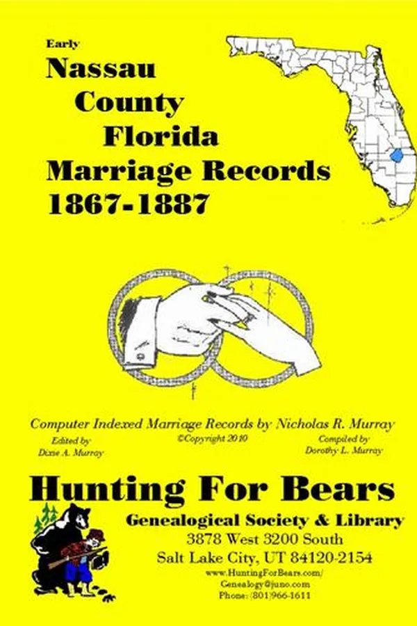 Capa de Early Nassau County Florida Marriage Records 1867-1887