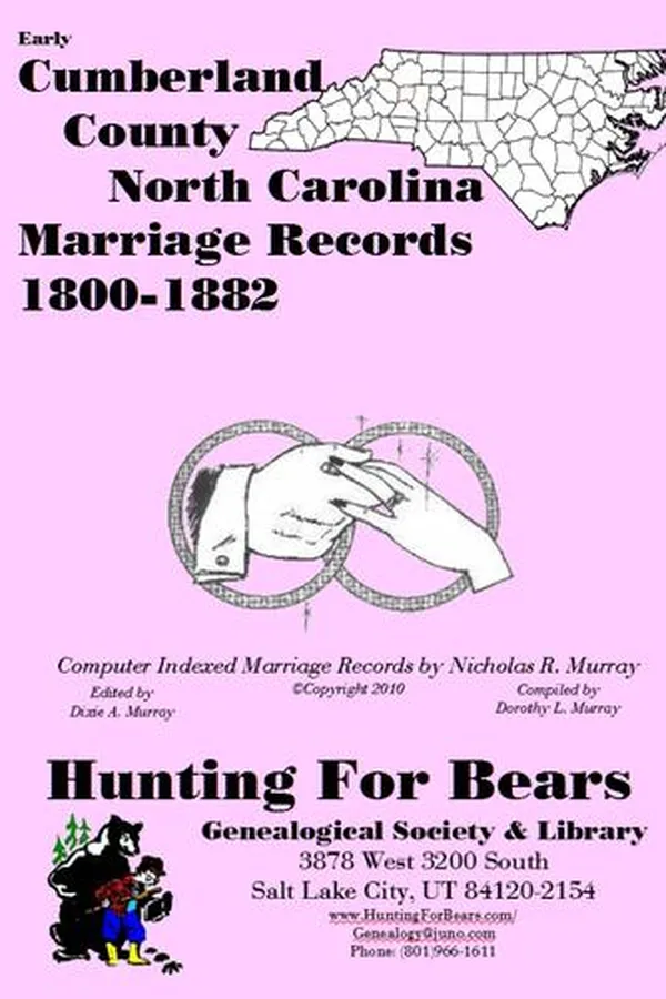 Capa de Early Cumberland County North Carolina Marriage Records 1800-1882
