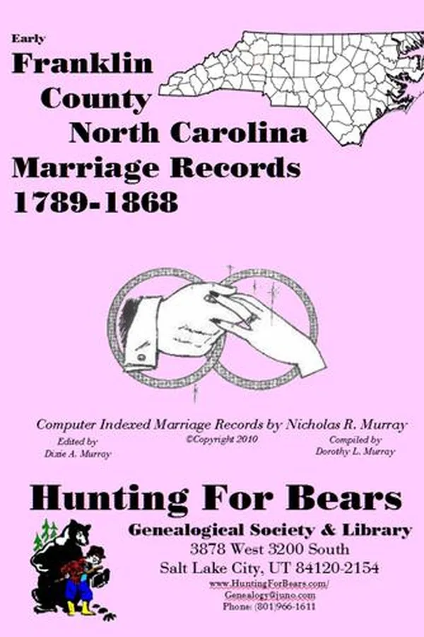 Capa de Early Franklin County North Carolina Marriage Records 1789-1868