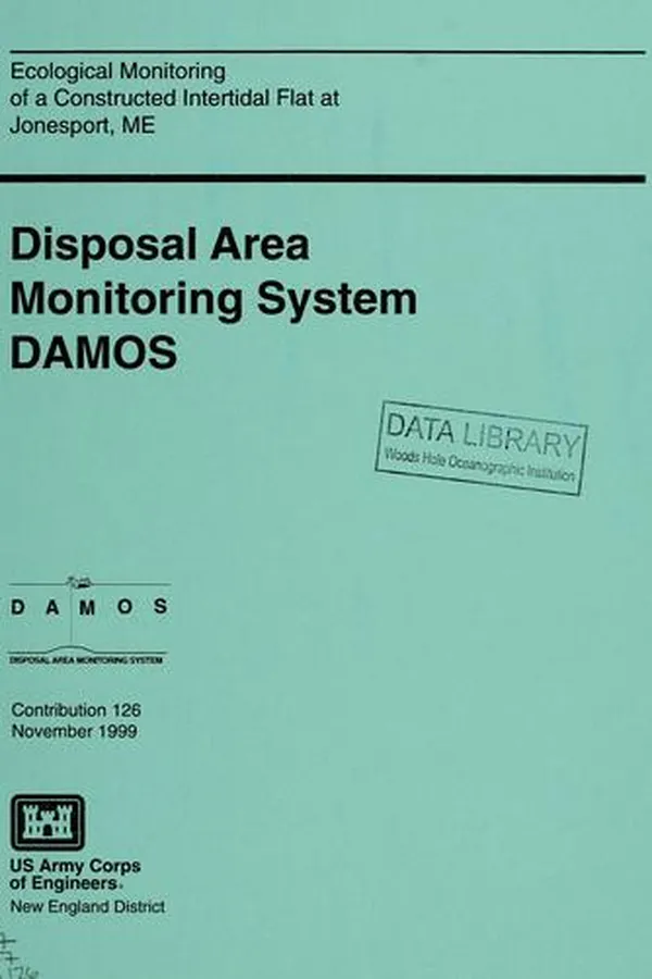 Capa de Ecological monitoring of a constructed intertidal flat at Jonesport, Me
