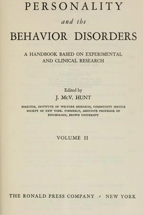 Capa de Personality and the behavior disorders