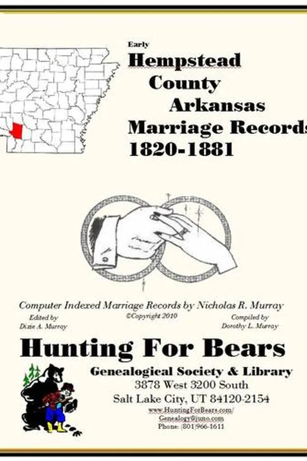Capa de Hempstead County Arkansas Marriage Records 1820-1891