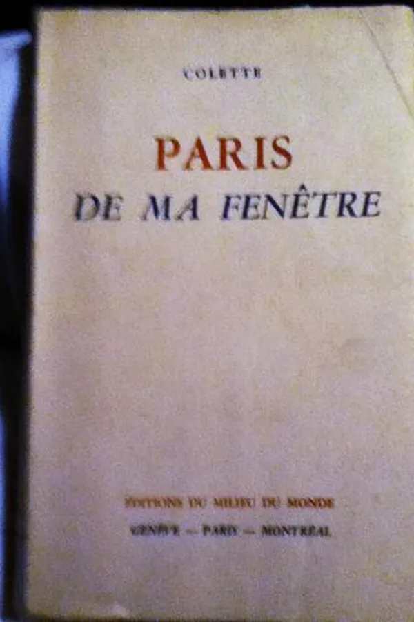 Capa de De ma fenêtre,  also  Paris de ma Fenetre