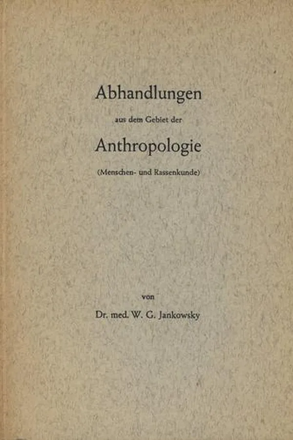 Capa de Abhandlungen aus dem Gebiet der Anthropologie