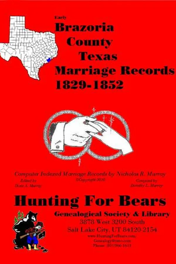 Capa de Early Brazoria County Texas Marriage Records 1829-1852