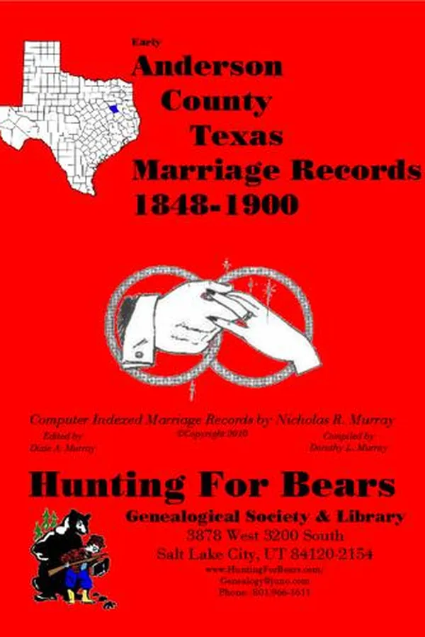 Capa de Early Anderson County Texas Marriage Records 1848-1900