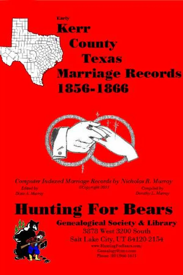 Capa de Early Kerr County Texas Marriage Records 1856-1866