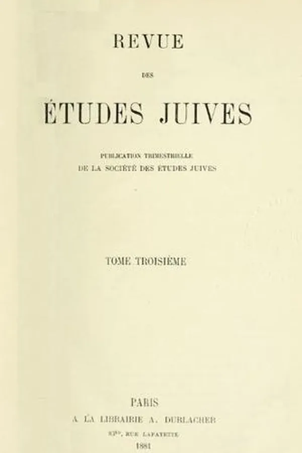 Capa de Revue des études juives
