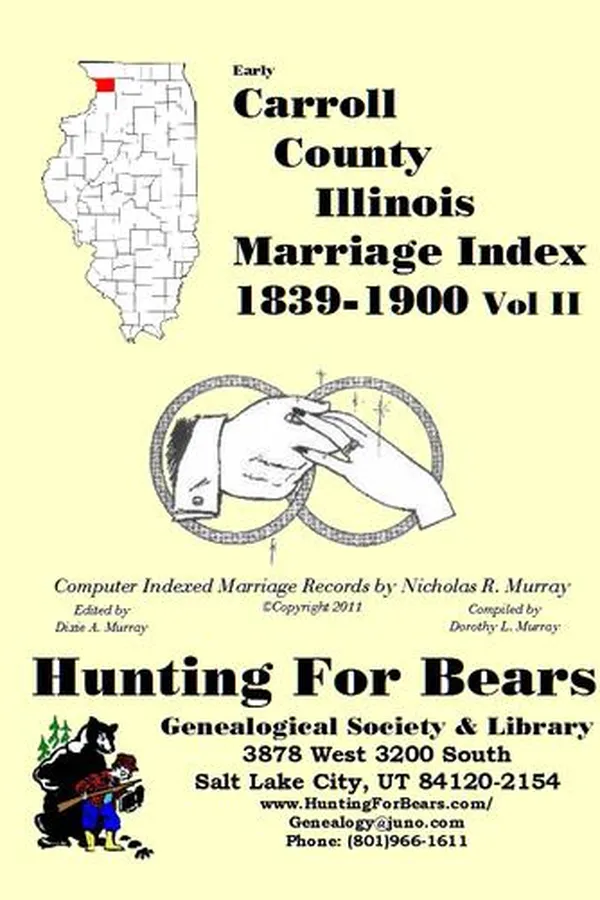 Capa de Early Carroll County Illinois Marriage Records Vol 2 1839-1900
